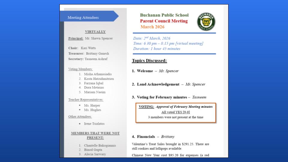 School Council Mtg Minutes - March 2-2026